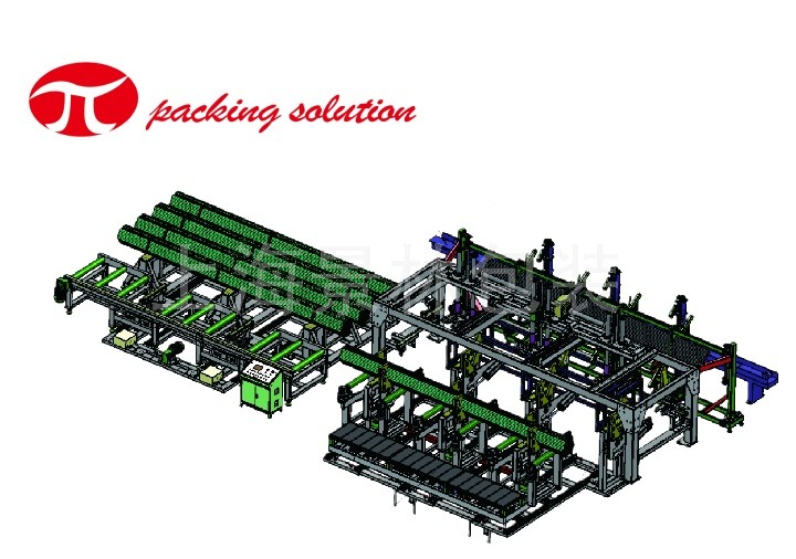 Electromagnet Steel Tube/Bar Stacking And Packaging Line